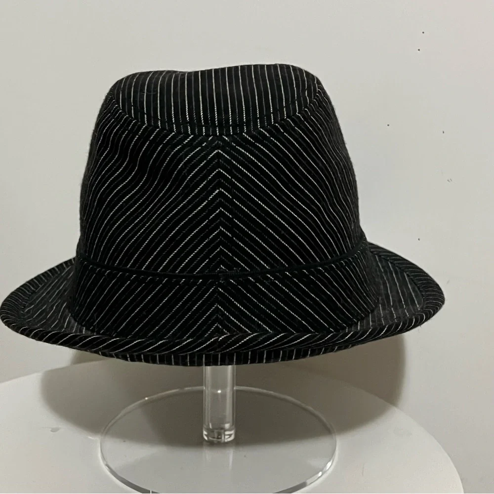 Ben Sherman Black Pinstripe Fedora Hat
